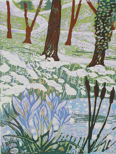 Icy Path Linocut 2022