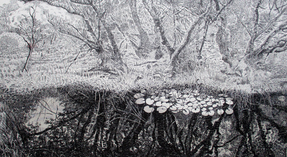 Still Water Taynish pen and ink drawing